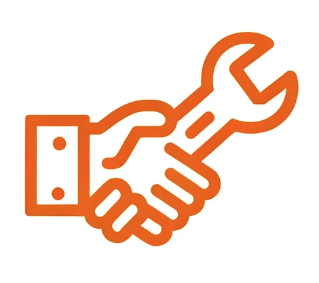 Icon of a hand holding a wrench, representing tools or maintenance.